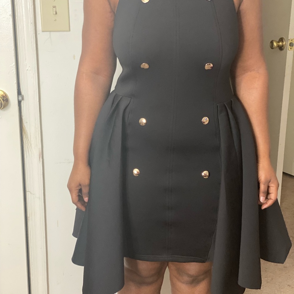 Backless black dress